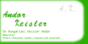 andor keisler business card